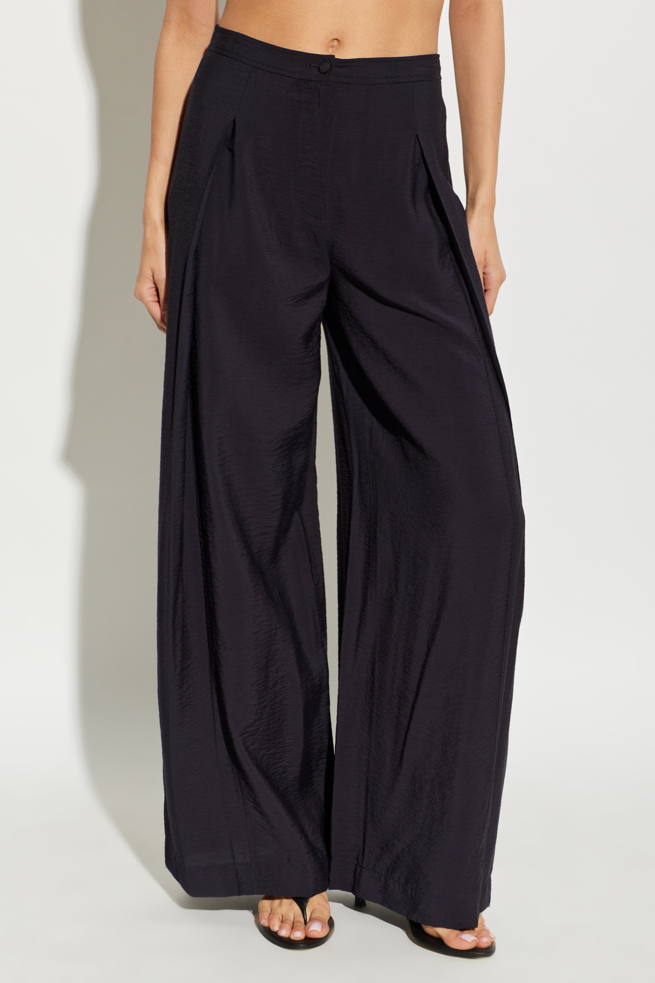 90s EMPORIO ARMANI Wide Rayon Slacks 極太 Emporio Armani Wide-leg pants | Women's | Vitkac